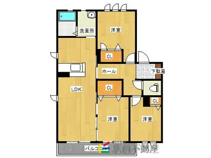 シャーメゾン和(3LDK/2階)の間取り写真