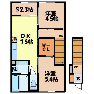 カノン・エム(2SDK/2階)の間取り写真