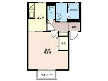 プレミール(1K/1階)の間取り写真