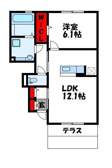 サンステージみのりA棟(1LDK/1階)の間取り写真