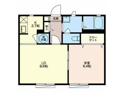 スイレンA棟(1LDK/1階)の間取り写真