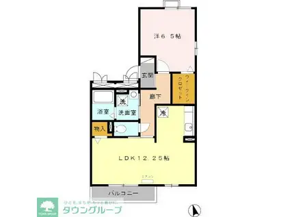 カーサ フェリーチェII(1LDK/2階)の間取り写真