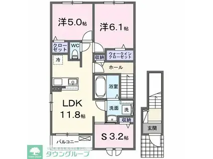 マーナ リエール(2SLDK/2階)の間取り写真