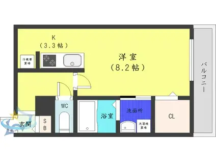 HAL EXCELLENT(1K/4階)の間取り写真