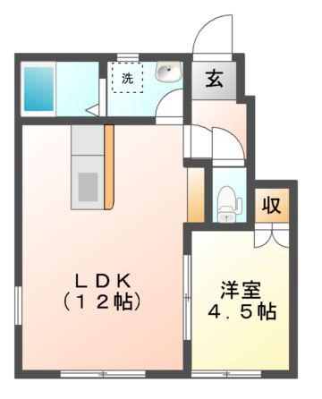 シャ・アムール(1LDK/1階)の間取り写真