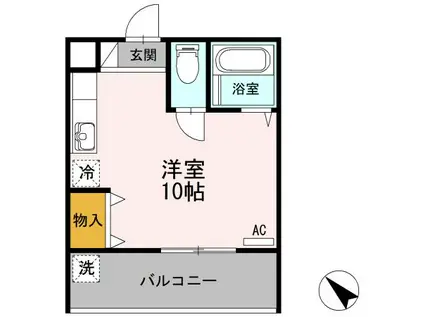 ハイツミレム(ワンルーム/1階)の間取り写真
