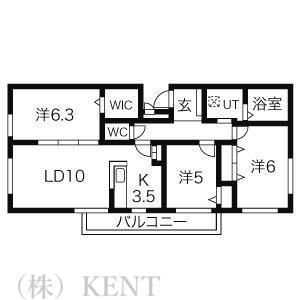 REGULUS桑園(3LDK/4階)の間取り写真