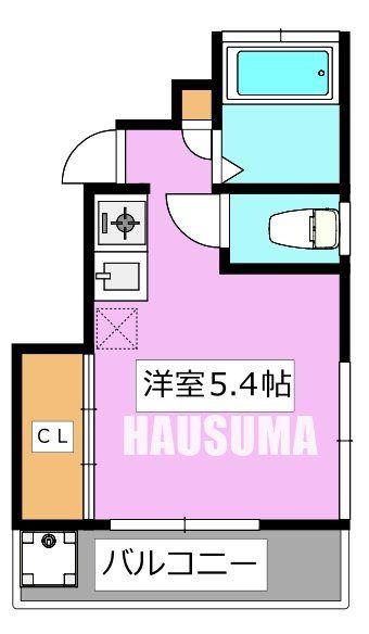 山一向ヶ丘ステーツ(ワンルーム/2階)の間取り写真