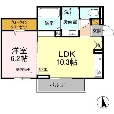 山五ヒルズ(1LDK/3階)の間取り写真