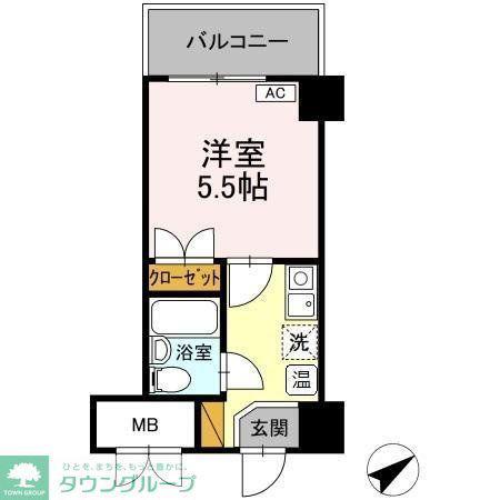 コンフォール小泉(1K/7階)の間取り写真