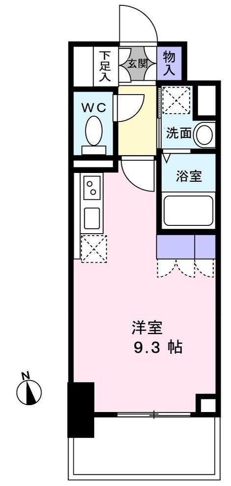 渡幸ベルメゾン五橋(ワンルーム/9階)の間取り写真