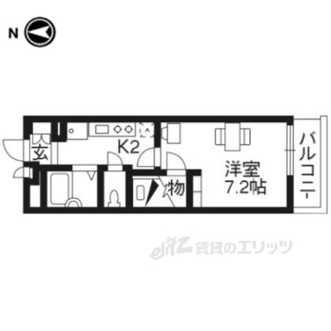 レオパレスURBAN桂坂(1K/3階)の間取り写真