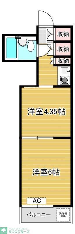 リファレンス千葉旭町(2K/2階)の間取り写真