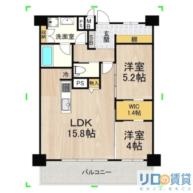 セノアタワー新大阪(2LDK/11階)の間取り写真