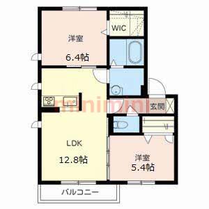 SOLEIL彩都(2LDK/2階)の間取り写真
