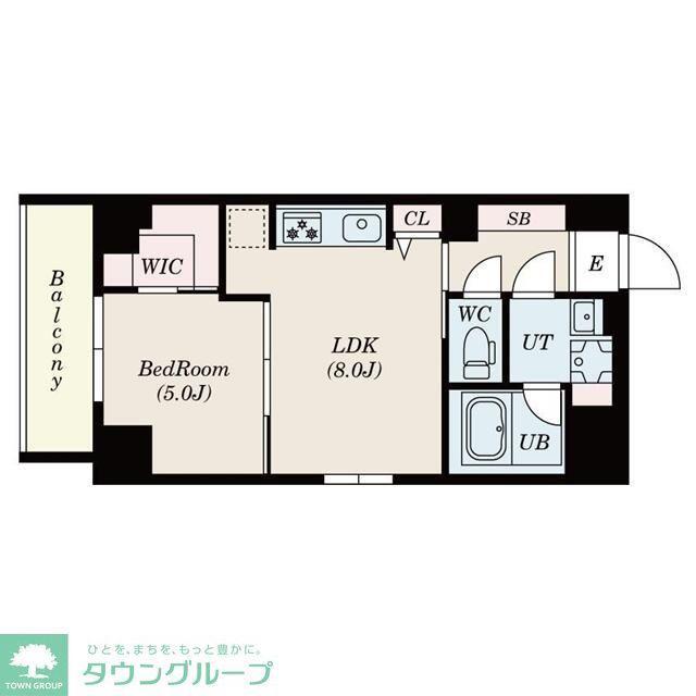 S-RESIDENCE押上EPURE(1LDK/2階)の間取り写真
