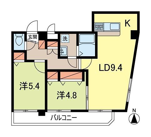 エクセル プロスパー(2LDK/1階)の間取り写真