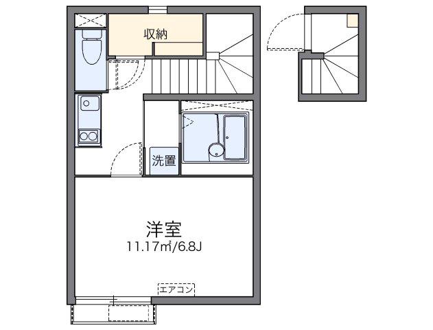 レオネクストハマーハウス(1K/2階)の間取り写真