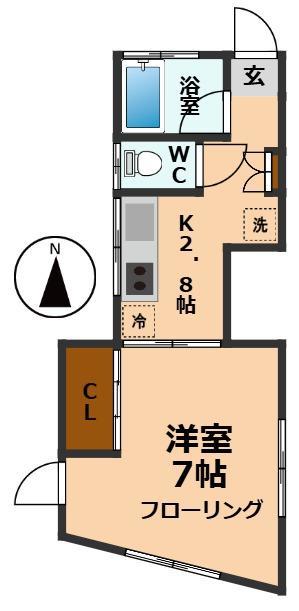片山アパート(1K/1階)の間取り写真