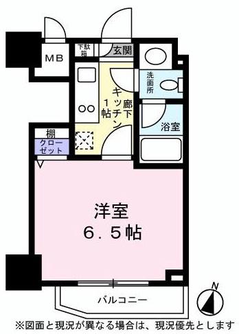 レジディア恵比寿III(1K/2階)の間取り写真
