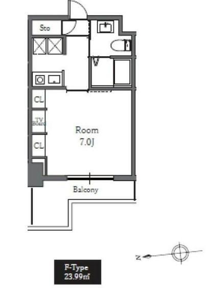 TOTSU RESIDENCE SHIBA 東通レジデンス芝(1K/4階)の間取り写真