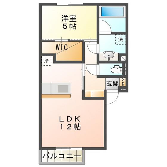 パルミエ III(1LDK/2階)の間取り写真
