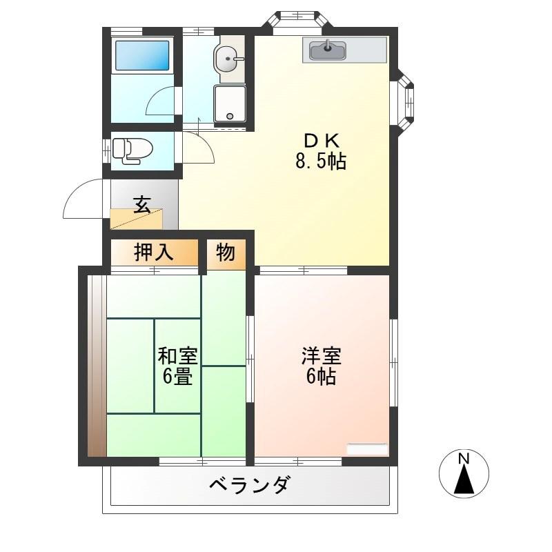 さくらコーポ3(2DK/2階)の間取り写真