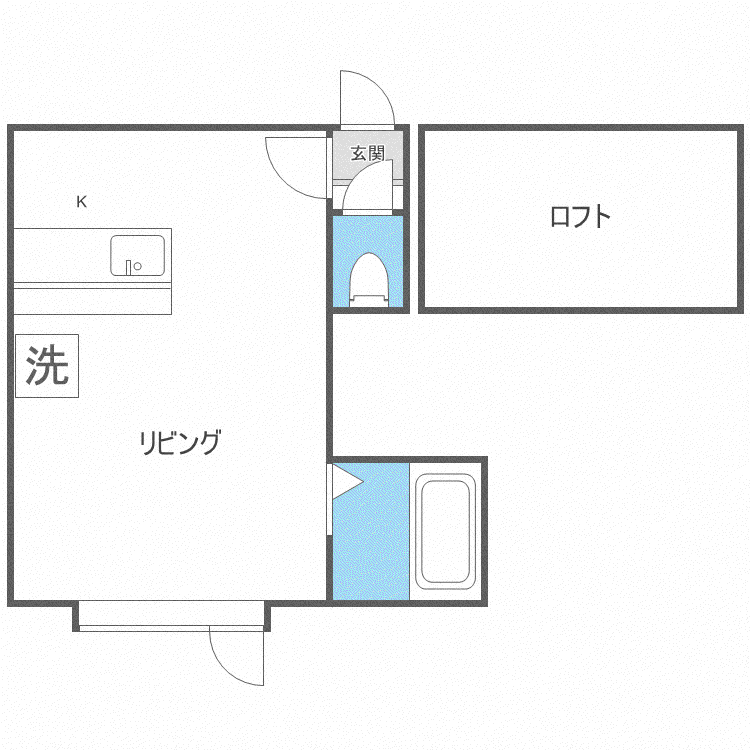 コーポJUN北(1K/3階)の間取り写真