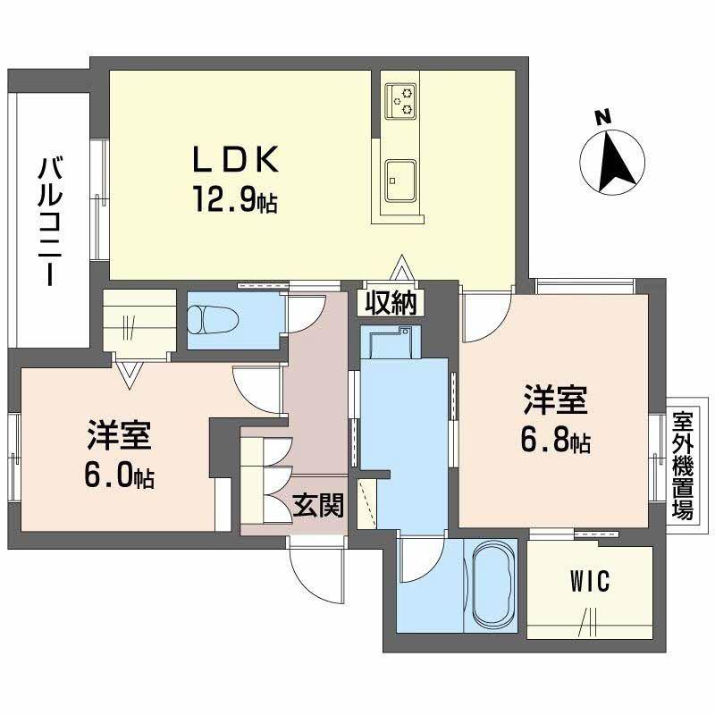 シャーメゾン セレッソ中桜塚(2LDK/3階)の間取り写真