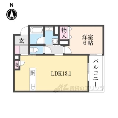 LENECRICCA西大寺3(1LDK/2階)の間取り写真