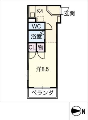 レジデンスTL西荘(1K/5階)の間取り写真
