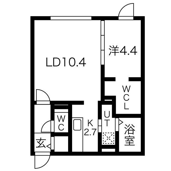 アローズ(1LDK/3階)の間取り写真