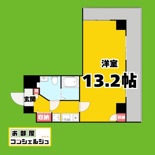アーバンフラッツ新栄(1K/9階)の間取り写真