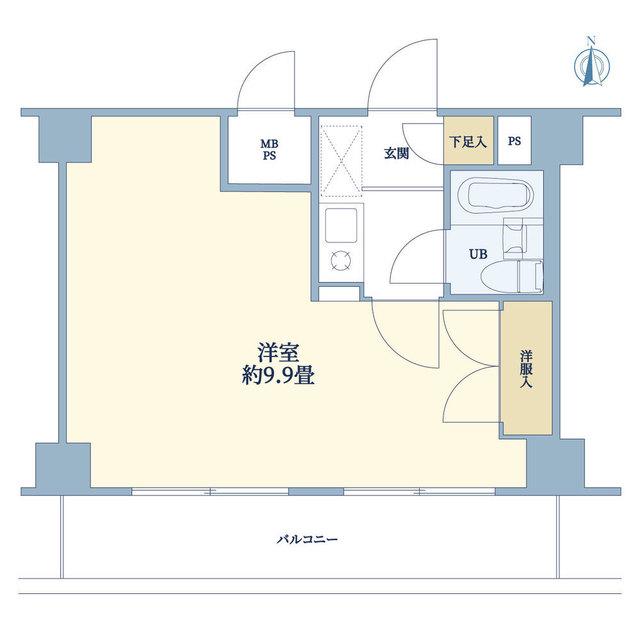 オーベル川崎(1K/9階)の間取り写真