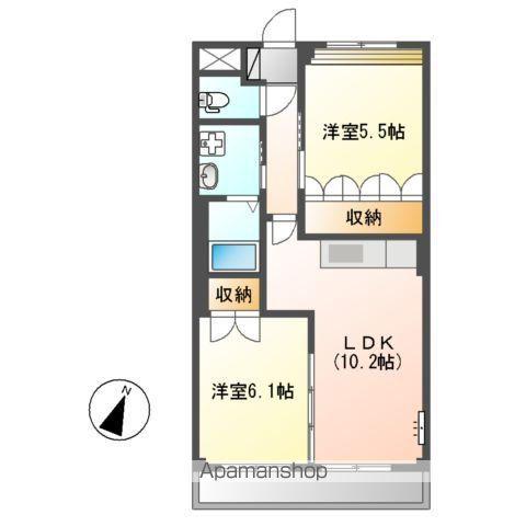 ティアナグリーンヒル(2LDK/2階)の間取り写真