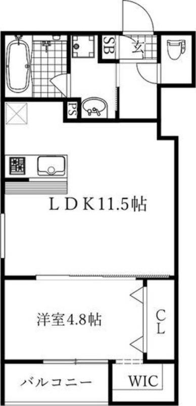 CIEL(1LDK/1階)の間取り写真