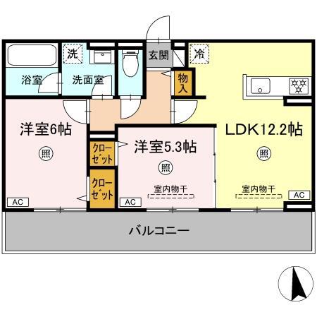 CHOUETTE(2LDK/3階)の間取り写真
