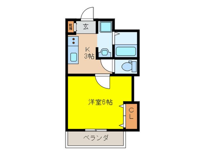 FIRST PLAZA(1K/2階)の間取り写真