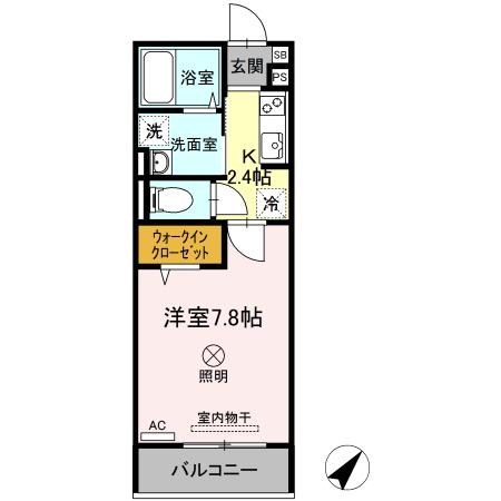 ルミナス大和町(1K/3階)の間取り写真