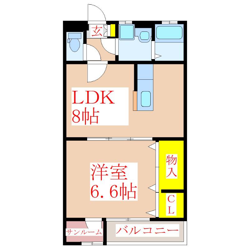 M&Mマンション(1LDK/2階)の間取り写真