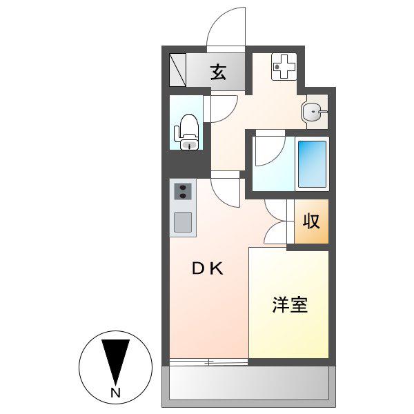 AXIA八熊(1DK/5階)の間取り写真