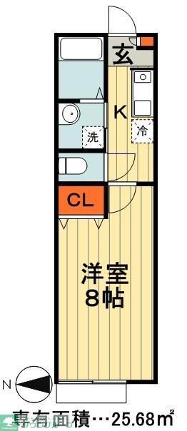 コンフォール蘇我(1K/2階)の間取り写真