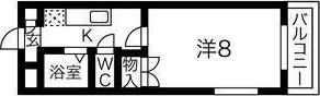ドリームハイヴ吹田(1K/2階)の間取り写真
