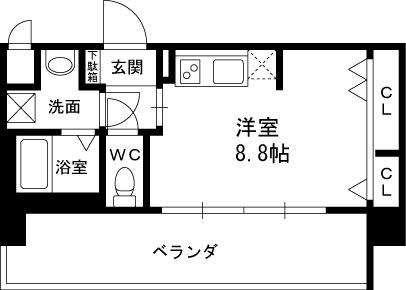 CASSIA福島駅前(ワンルーム/7階)の間取り写真