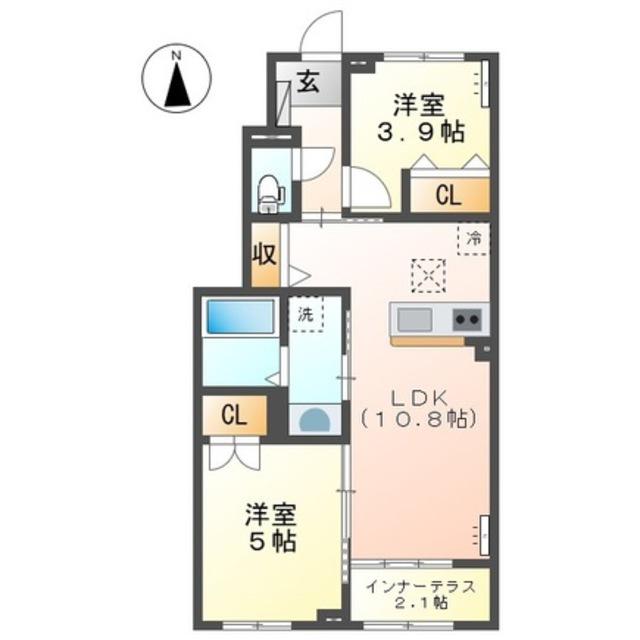 リラ・コンフィ(2LDK/1階)の間取り写真