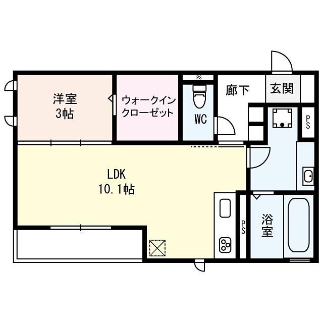 プランドール・TI(1LDK/3階)の間取り写真
