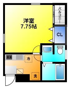 Aレガート新浜松駅西(1K/3階)の間取り写真