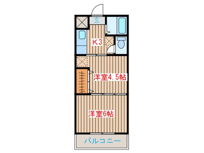 福住ソフィア(2K/4階)の間取り写真