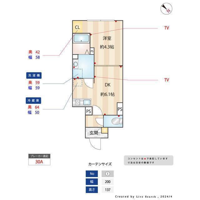 エルファーロ善福寺(1DK/2階)の間取り写真