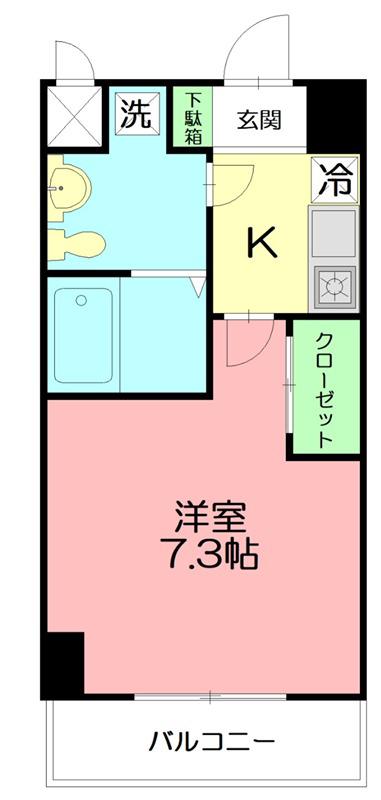 スガノビル(1K/3階)の間取り写真